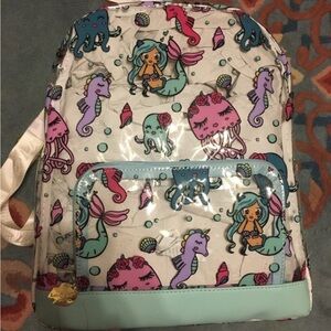 Betsey Johnson Girls Mermaid Print Backpack - Mint, Pink, Purple
